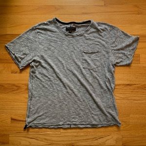 Rag & Bone Black and White Striped Pocket Tee